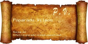 Poparadu Vilmos névjegykártya